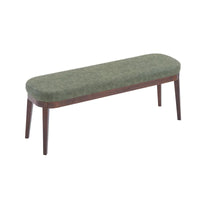 Banc en similicuir moderne du milieu du siècle Forma avec pieds en bois par Christopher Knight Home