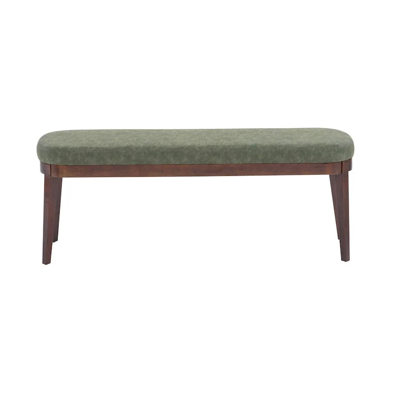Banc en similicuir moderne du milieu du siècle Forma avec pieds en bois par Christopher Knight Home