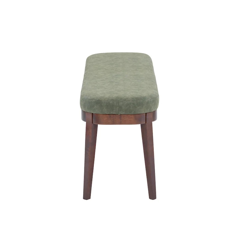Banc en similicuir moderne du milieu du siècle Forma avec pieds en bois par Christopher Knight Home