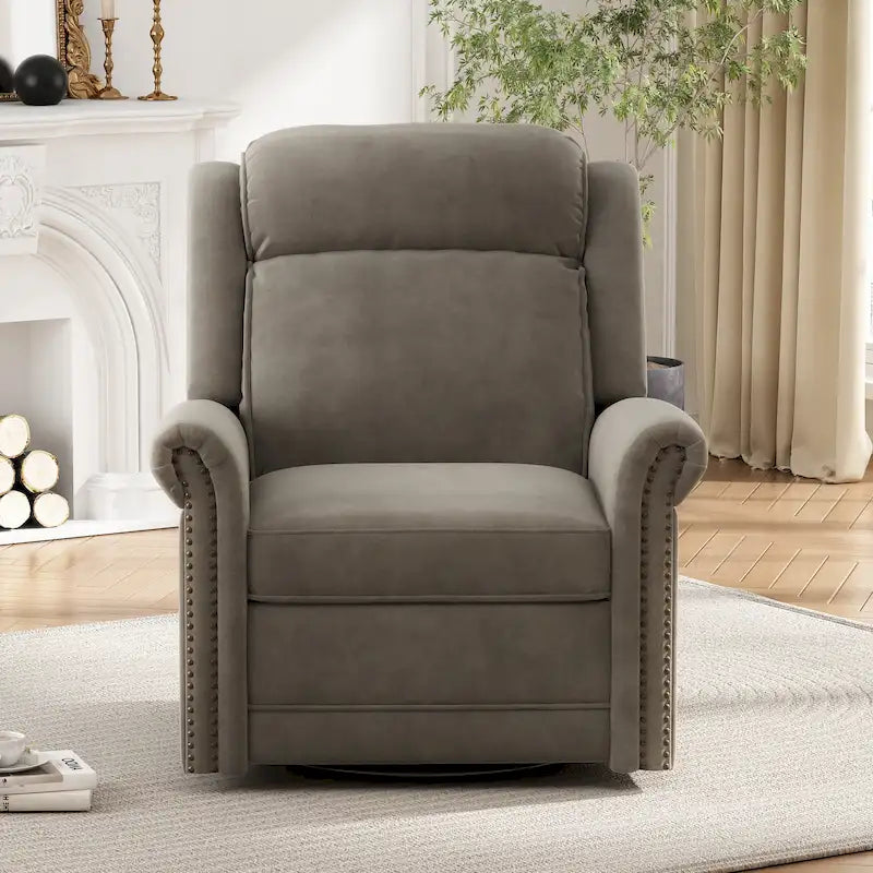 Fauteuil Inclinable Pivotant Moderne Marloo en Velours par Christopher Knight Home