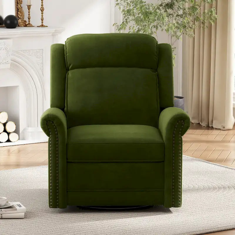 Fauteuil Inclinable Pivotant Moderne Marloo en Velours par Christopher Knight Home