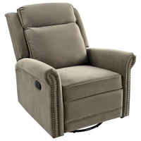 Fauteuil Inclinable Pivotant Moderne Marloo en Velours par Christopher Knight Home