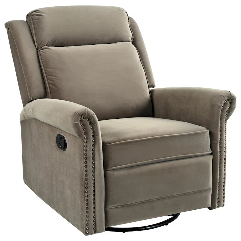 Fauteuil Inclinable Pivotant Moderne Marloo en Velours par Christopher Knight Home