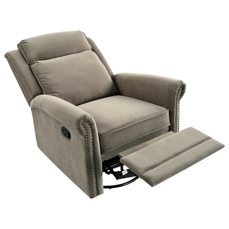 Fauteuil Inclinable Pivotant Moderne Marloo en Velours par Christopher Knight Home