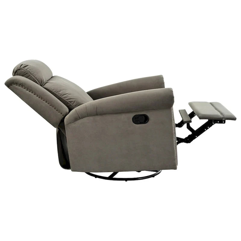 Fauteuil Inclinable Pivotant Moderne Marloo en Velours par Christopher Knight Home