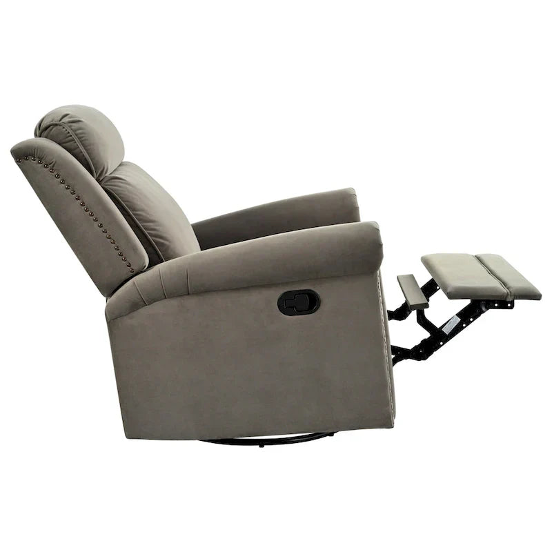 Fauteuil Inclinable Pivotant Moderne Marloo en Velours par Christopher Knight Home