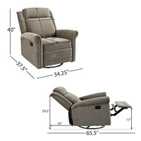 Fauteuil Inclinable Pivotant Moderne Marloo en Velours par Christopher Knight Home
