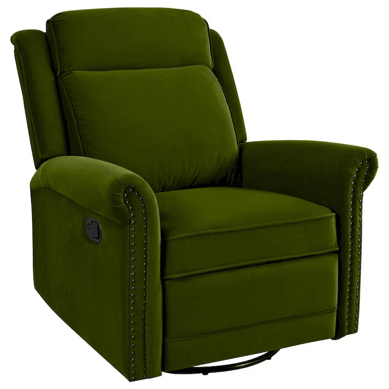 Fauteuil Inclinable Pivotant Moderne Marloo en Velours par Christopher Knight Home