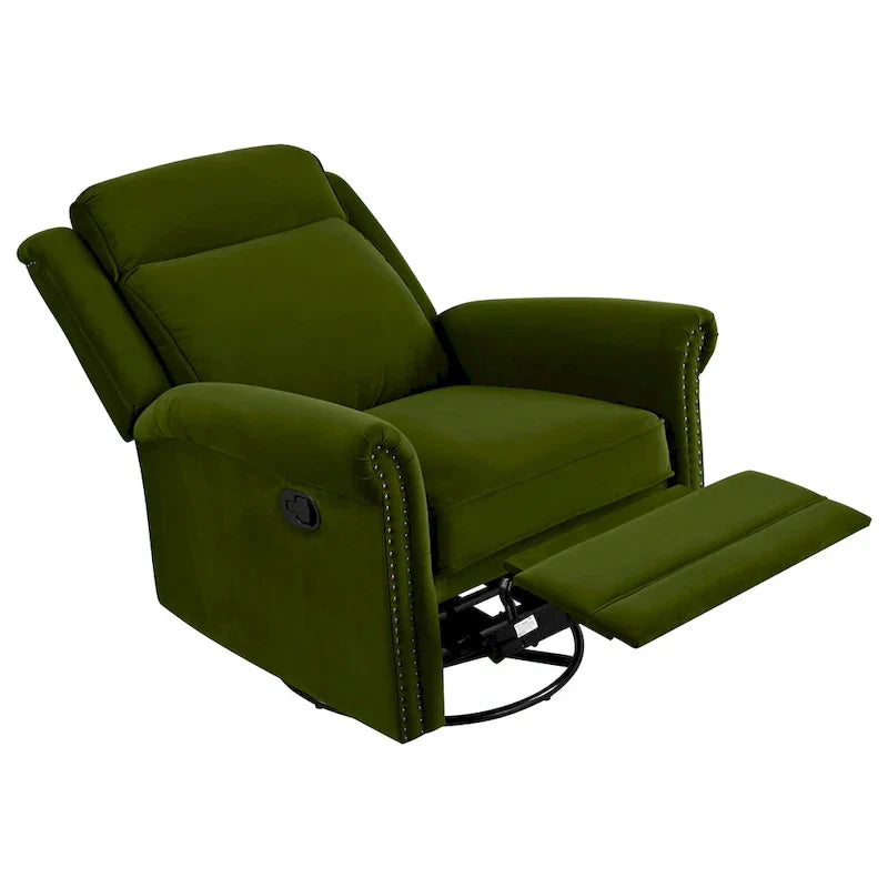 Fauteuil Inclinable Pivotant Moderne Marloo en Velours par Christopher Knight Home