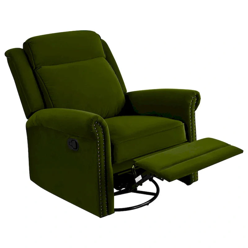 Fauteuil Inclinable Pivotant Moderne Marloo en Velours par Christopher Knight Home