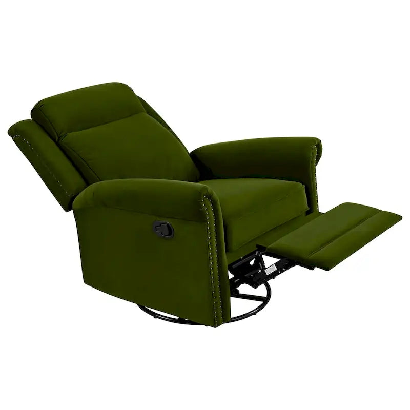 Fauteuil Inclinable Pivotant Moderne Marloo en Velours par Christopher Knight Home