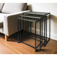 HomeRoots, ensemble de trois tables gigognes en laiton, aluminium noir et fer – 11,5' X 26' X 21