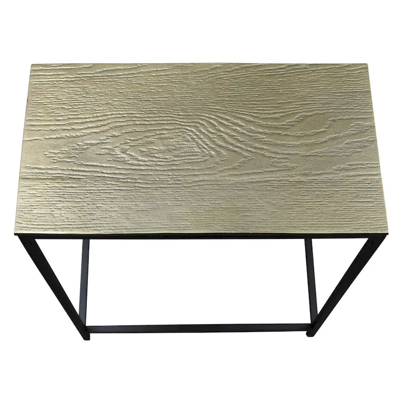 HomeRoots, ensemble de trois tables gigognes en laiton, aluminium noir et fer – 11,5' X 26' X 21