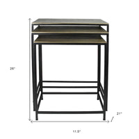 HomeRoots, ensemble de trois tables gigognes en laiton, aluminium noir et fer – 11,5' X 26' X 21