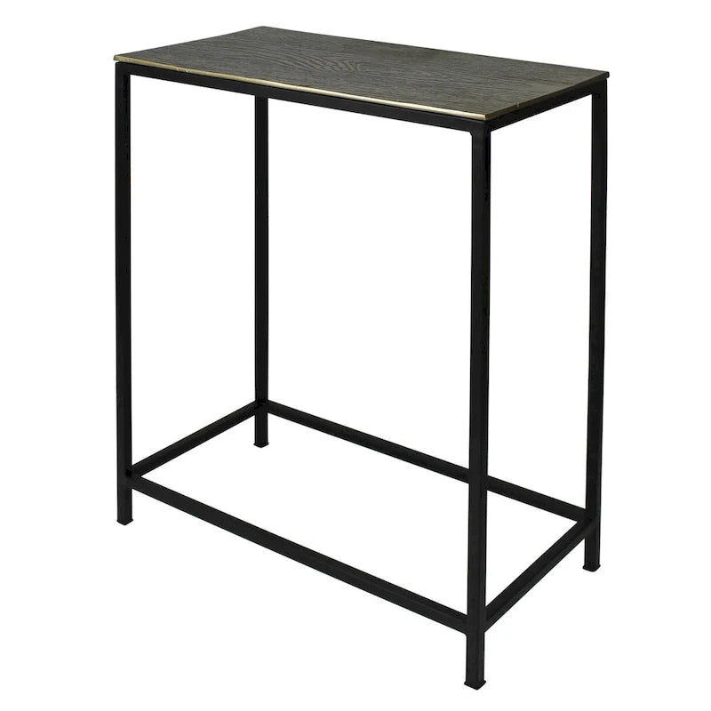 HomeRoots, ensemble de trois tables gigognes en laiton, aluminium noir et fer – 11,5' X 26' X 21