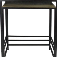 HomeRoots, ensemble de trois tables gigognes en laiton, aluminium noir et fer – 11,5' X 26' X 21