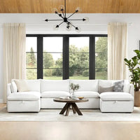 Canapés sectionnels en U Cypress, canapé modulaire avec pouf