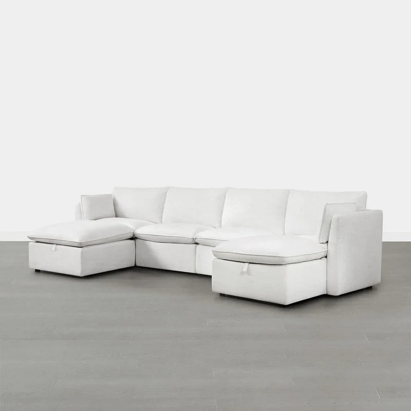 Canapés sectionnels en U Cypress, canapé modulaire avec pouf