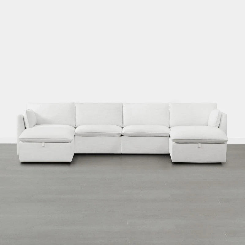 Canapés sectionnels en U Cypress, canapé modulaire avec pouf