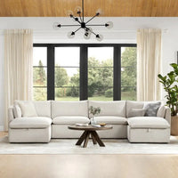 Canapés sectionnels en U Cypress, canapé modulaire avec pouf