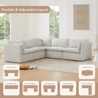 Canapés sectionnels en U Cypress, canapé modulaire avec pouf
