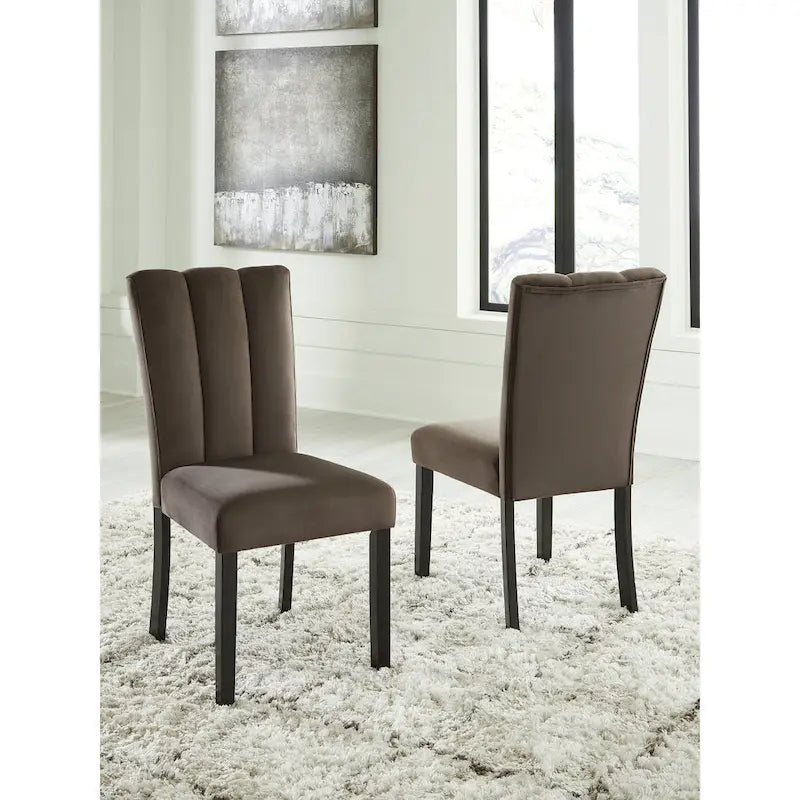 Chaise d'appoint rembourrée Signature Design by Ashley Zendalia marron/noir (lot de 2) - 49,5 cm L x 59 cm P x 97,8 cm H