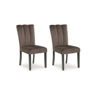 Chaise d'appoint rembourrée Signature Design by Ashley Zendalia marron/noir (lot de 2) - 49,5 cm L x 59 cm P x 97,8 cm H