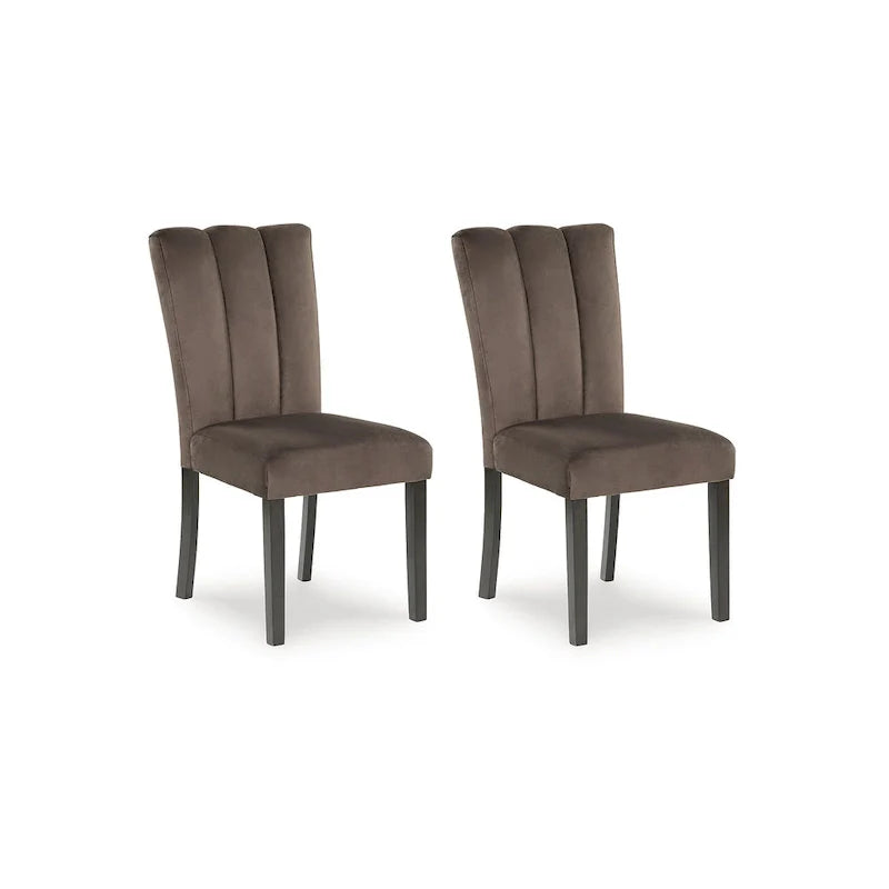 Chaise d'appoint rembourrée Signature Design by Ashley Zendalia marron/noir (lot de 2) - 49,5 cm L x 59 cm P x 97,8 cm H