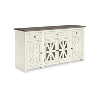 Meuble TV Signature Design by Ashley Bolanburg blanc/gris 73 pour TV jusqu'à 83 - 72.5 L x 20.25 P x 36.13 H