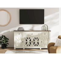 Meuble TV Signature Design by Ashley Bolanburg blanc/gris 73 pour TV jusqu'à 83 - 72.5 L x 20.25 P x 36.13 H