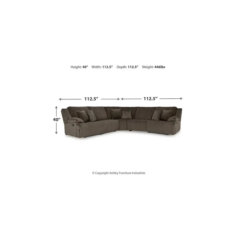 Canapé Sectionnel Inclinable 5 Pièces Signature Design by Ashley Top Tier Marron - 134L x 134P x 41H pouces