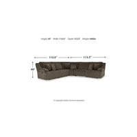 Canapé Sectionnel Inclinable 5 Pièces Signature Design by Ashley Top Tier Marron - 134L x 134P x 41H pouces