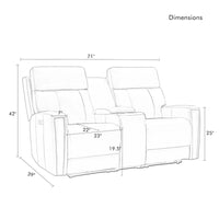 Causeuse inclinable électrique en cuir 71.5 à gravité zéro avec appui-tête électrique, port USB & USB-C