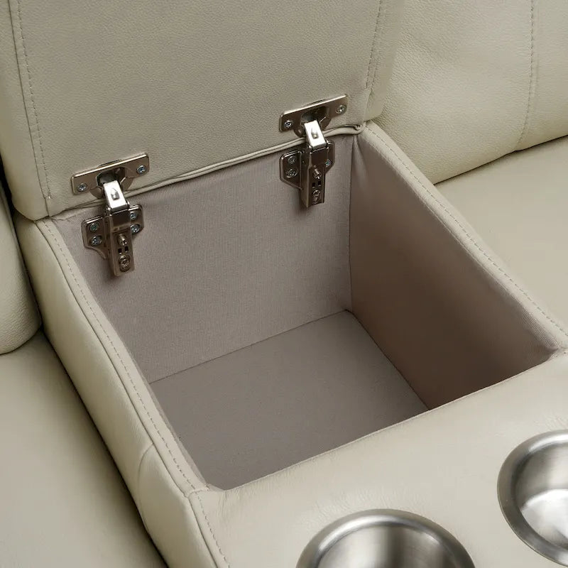 Causeuse inclinable électrique en cuir 71.5 à gravité zéro avec appui-tête électrique, port USB & USB-C