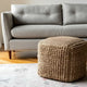 HomeRoots Pouf/Ottoman cube 18'' en jute naturelle