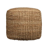 HomeRoots Pouf/Ottoman cube 18'' en jute naturelle