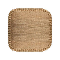 HomeRoots Pouf/Ottoman cube 18'' en jute naturelle