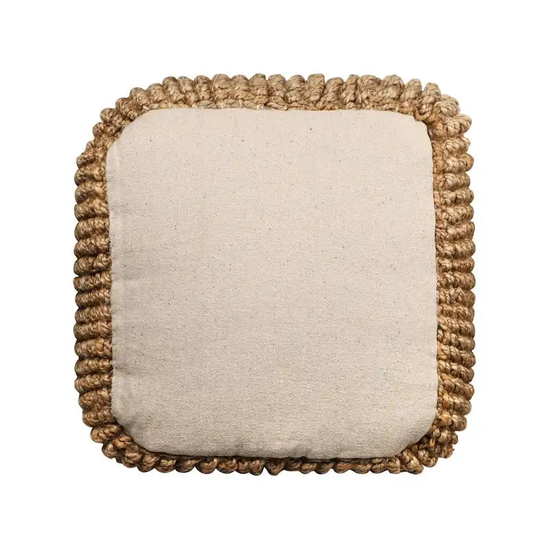 HomeRoots Pouf/Ottoman cube 18'' en jute naturelle