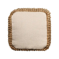 HomeRoots Pouf/Ottoman cube 18'' en jute naturelle