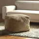 HomeRoots Pouf/Repose-Pieds Cube Quatrefoil en Mélange de Jute Naturel 18 po