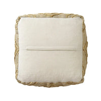 HomeRoots Pouf/Repose-Pieds Cube Quatrefoil en Mélange de Jute Naturel 18 po