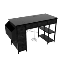 Bureau informatique moderne avec 7 tiroirs et station d'alimentation intégrée pour le gaming, les études ou le bureau à domicile