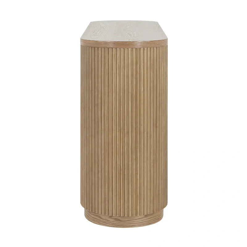 Console étroite d'entrée moderne - Table de canapé mince avec étagère ouverte et grain de bois élégant, table de couloir multifonctionnelle