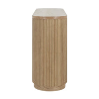 Console étroite d'entrée moderne - Table de canapé mince avec étagère ouverte et grain de bois élégant, table de couloir multifonctionnelle
