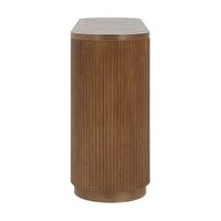 Console étroite d'entrée moderne - Table de canapé mince avec étagère ouverte et grain de bois élégant, table de couloir multifonctionnelle