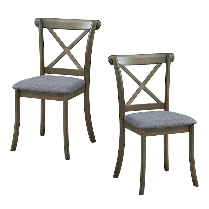 Chaises de salle à manger en bois à dossier en X lot de 2