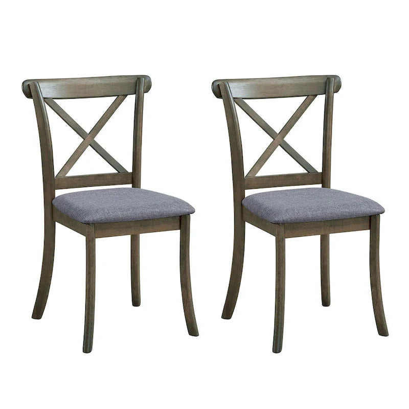 Chaises de salle à manger en bois à dossier en X lot de 2