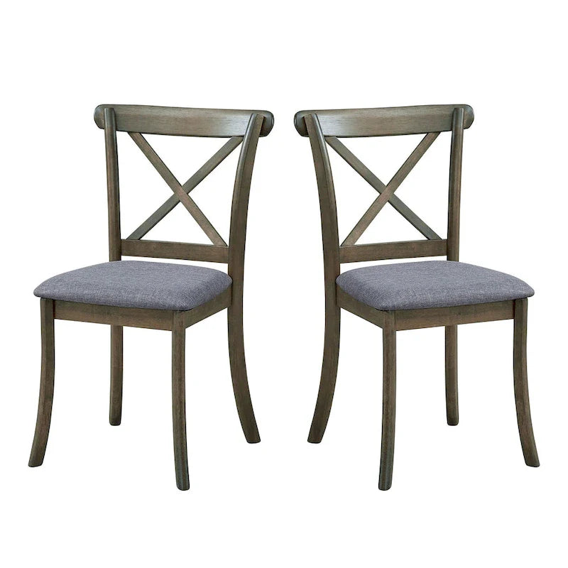 Chaises de salle à manger en bois à dossier en X lot de 2