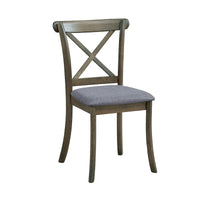 Chaises de salle à manger en bois à dossier en X lot de 2