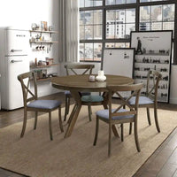 Chaises de salle à manger en bois à dossier en X lot de 2